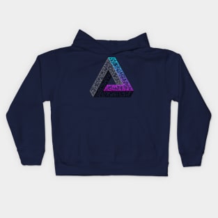 Impossible Triangle (Cyan Magenta Gradient) Kids Hoodie